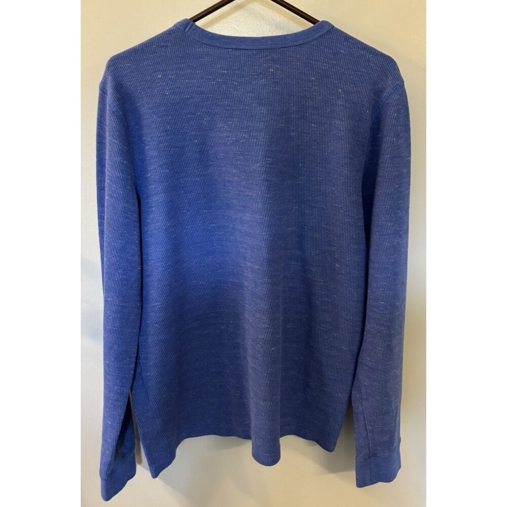 Mens Sonoma Blue Crew Neck Waffle Shirt Long Sleeve  Size  L - Picture 4 of 4